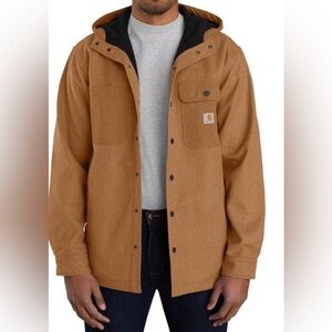 Carhartt Men's Tan Hooded Rain Defender Jacket